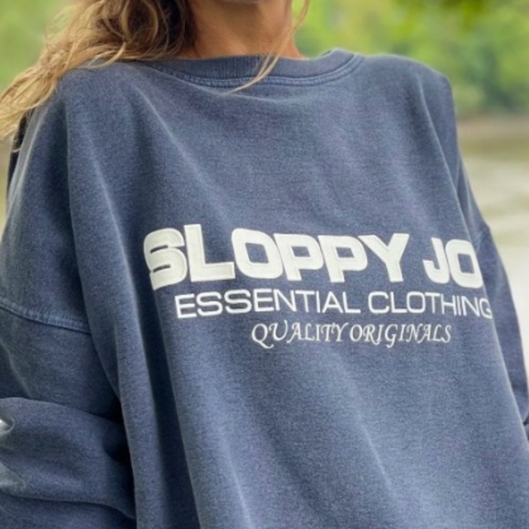 Sloppy Joe 05 Classic Square Sweatshirt – Navy Wash -Size 2 -100% Organic Cotton - Picture 3 of 11